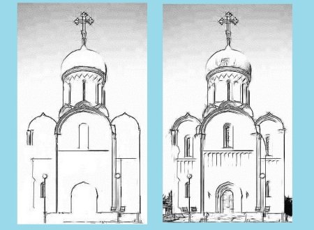 Поэтапное рисование храмов