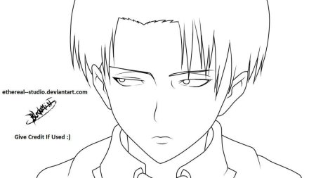 Леви Аккерман рисовать поэтапно