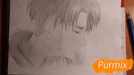 Леви из атаки титанов рисунок поэтапно