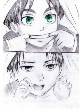 Раскраски аниме атака титанов Эрен