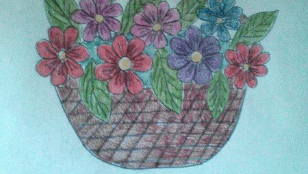 Корзина с цветами изо