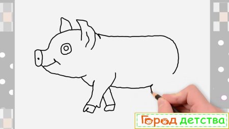 Свинья сбоку рисунок