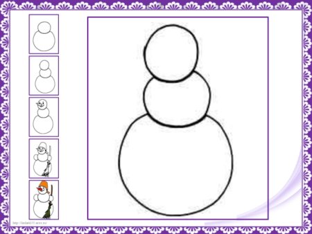 Рисование снеговика в средней группе