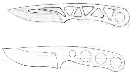 Чертёж ножа скелетон из КС го