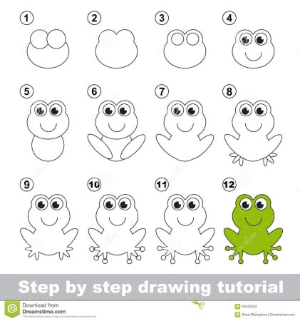 Рисование лягушки поэтапно в детском саду