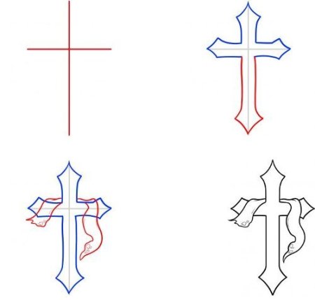 Поэтапное рисование Креста