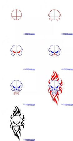 Поэтапные эскизы татуировок