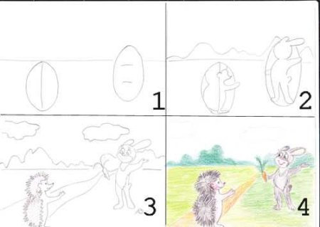 Поэтапное рисование ежа