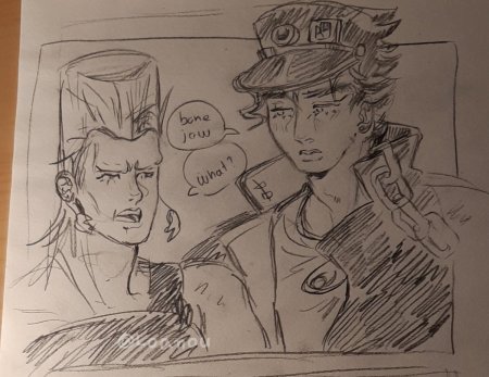 Джотаро Куджо чёрно белое