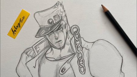 Нарисовать Джотаро Куджо поэтапно