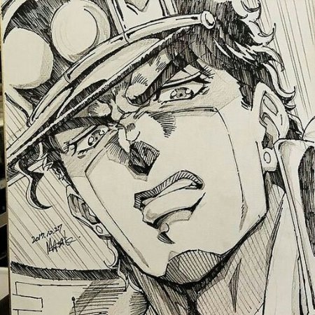 Джотаро Куджо черно белый