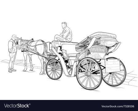 Повозка с лошадью Наброски