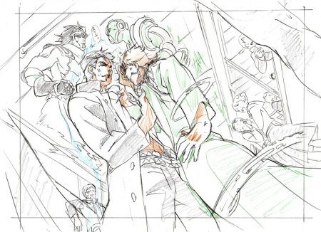 Джотаро Куджо чёрно белое