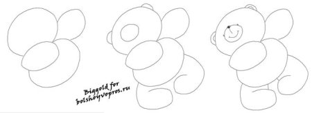 Легкие рисунки мишки