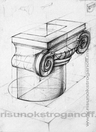 Линейно-конструктивный рисунок розетки