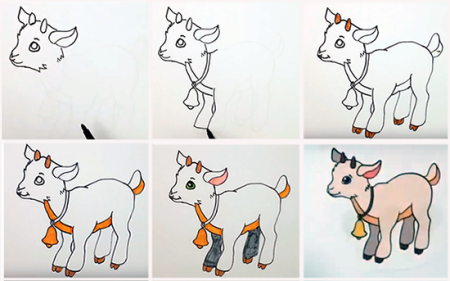 Как нарисовать козленка