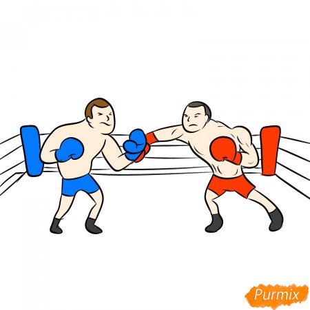 Боксерский ринг карандашом