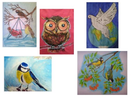 Поэтапное рисование птиц