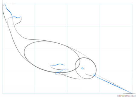 Нарвал раскраска для детей