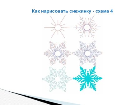 Снежинка рисунок карандашом поэтапно для начинающих