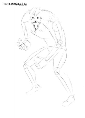 Рисовать оборотня поэтапно