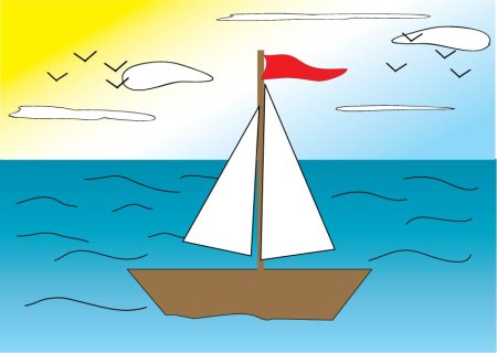 Эскиз маленького кораблика