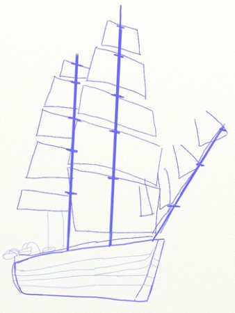 Алые паруса нарисовать поэтапно