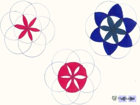 Цветок с помощью циркуля
