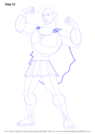 Геркулес рисунок карандашом