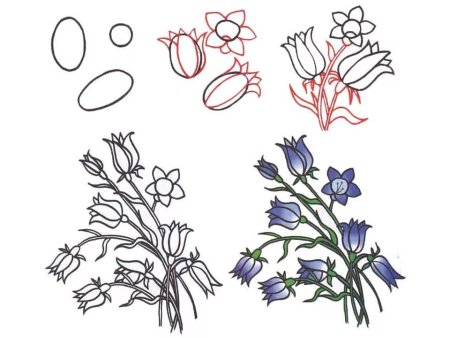 Поэтапное рисование цветов