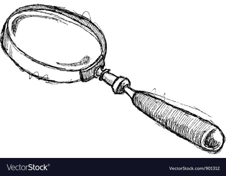 Лупа рисунок карандашом