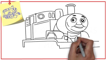Паровозик Томас карандашом