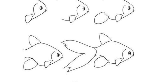 Рисунки золотой рыбки легкие для детей карандашом