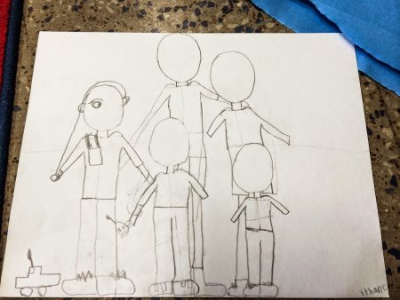 Пошаговый рисунок семьи