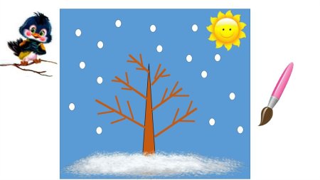 Рисование зима старшая группа