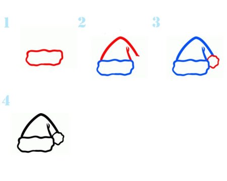 Рисование шапки по этапно