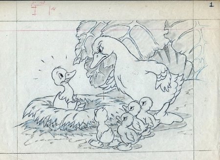 Гадкий утенок рисунок карандашом легко