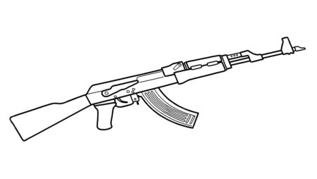 Автомат АК 74 рисунок