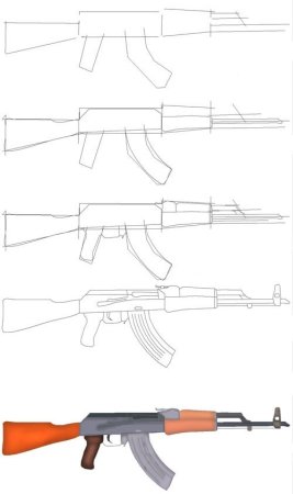 Автомат рисунок поэтапно