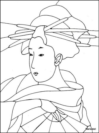 Гейша раскраски для детей