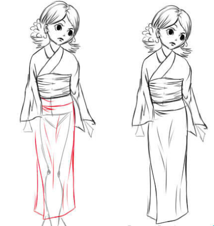 Рисунок кимоно пошагово