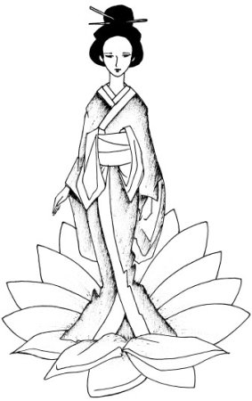 Японка рисунок карандашом
