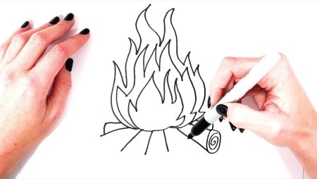 Рисунки огня карандашом для начинающих
