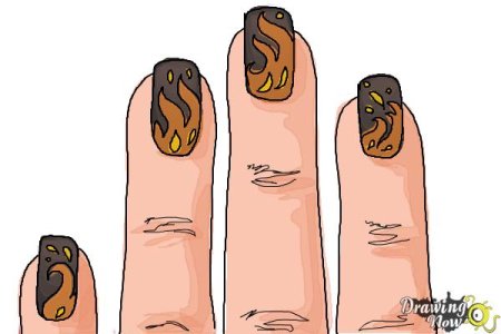 Простой рисунок на ногтях самой себе