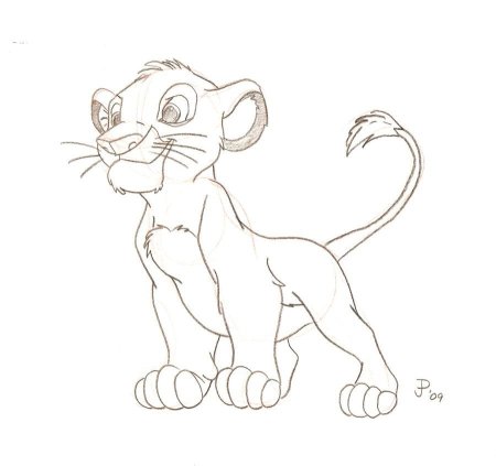 Король Лев поэтапно Симба