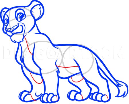 Симба Король Лев рисунок поэтапно