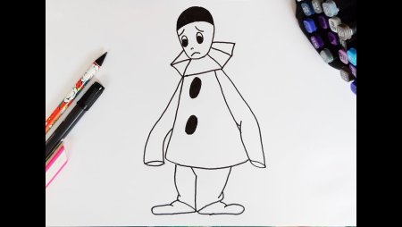 Пьеро рисунок легко