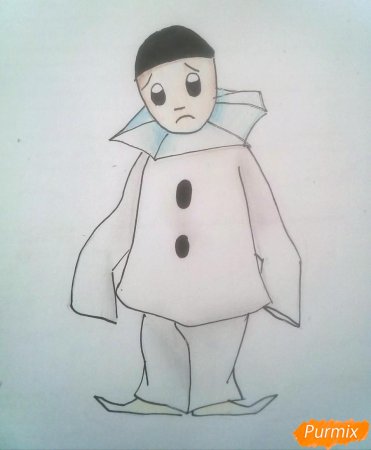 Пьеро поэтапное рисование