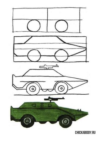 Поэтапное рисование автобуса