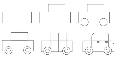 Схемы рисования транспорта для детей